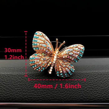 Rhinestone Butterfly Car Perfume Diamond Colorful Butterfly Car Αποσμητικό Αέρα Κλιπ άρωμα Auto Decoration Accessories Interior