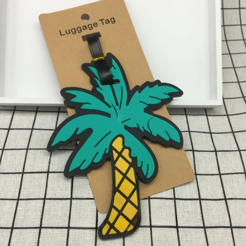 Ceļojumu piederumi Radoša bagāžas etiķete Karikatūra pludmales silikagela čemodāns ID adreses kartes turētājs bagāžas iekāpšanas pārnēsājama etiķete