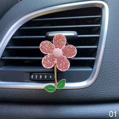 1/3 tk Crystal Flower auto õhuvärskendaja Lovely Little Butterfly naiste autoparfüümi dekoratiivklipp, õhuvärskendaja autolõhn