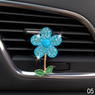1/3 tk Crystal Flower auto õhuvärskendaja Lovely Little Butterfly naiste autoparfüümi dekoratiivklipp, õhuvärskendaja autolõhn