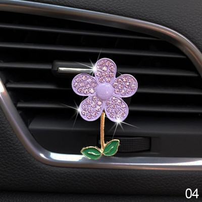 1/3 tk Crystal Flower auto õhuvärskendaja Lovely Little Butterfly naiste autoparfüümi dekoratiivklipp, õhuvärskendaja autolõhn