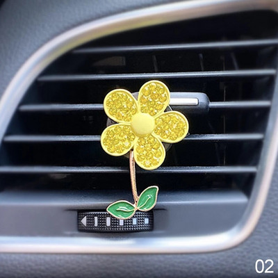 1/3 tk Crystal Flower auto õhuvärskendaja Lovely Little Butterfly naiste autoparfüümi dekoratiivklipp, õhuvärskendaja autolõhn