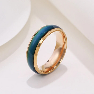 6 mm-es uniszex változó színű női gyűrűk rozsdamentes acél hangulatmérő gyűrű férfiaknak Újdonság ékszer ajándék partira WC039