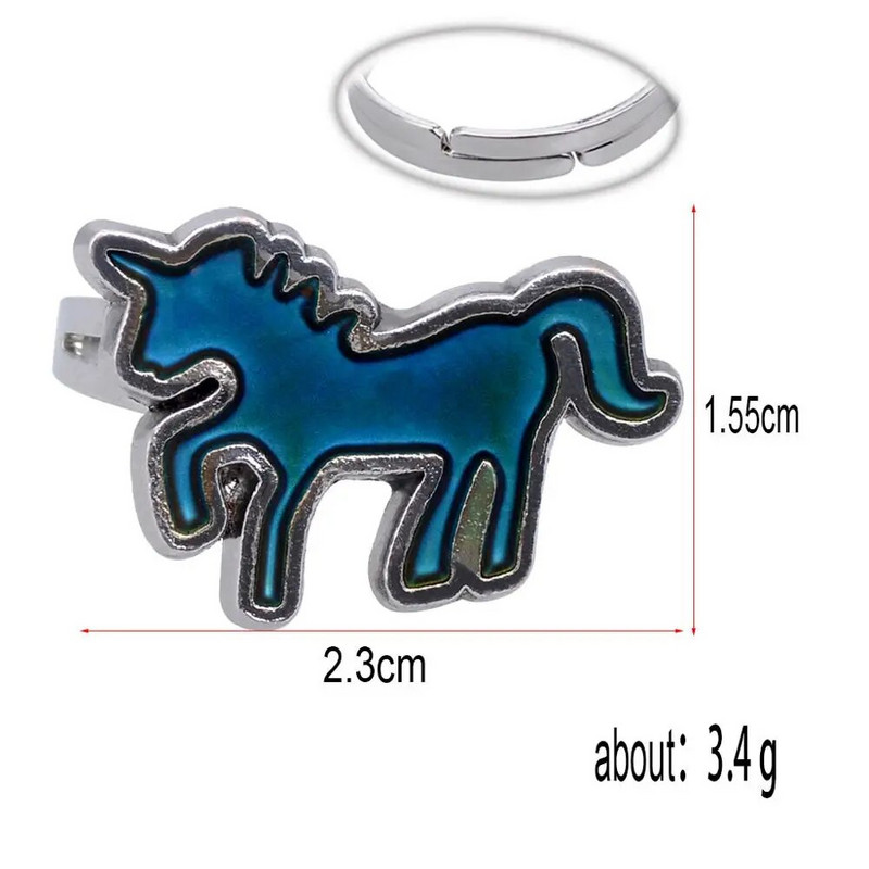 JUCHAO garastāvokļa gredzeni sievietēm maģiski temperatūras maiņas krāsas karikatūra vienradzis gredzens modes rotaslietas sievietēm vairumtirdzniecība