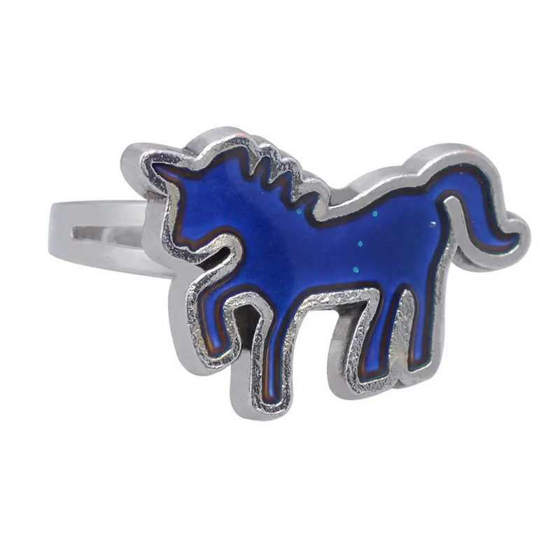 JUCHAO garastāvokļa gredzeni sievietēm maģiski temperatūras maiņas krāsas karikatūra vienradzis gredzens modes rotaslietas sievietēm vairumtirdzniecība