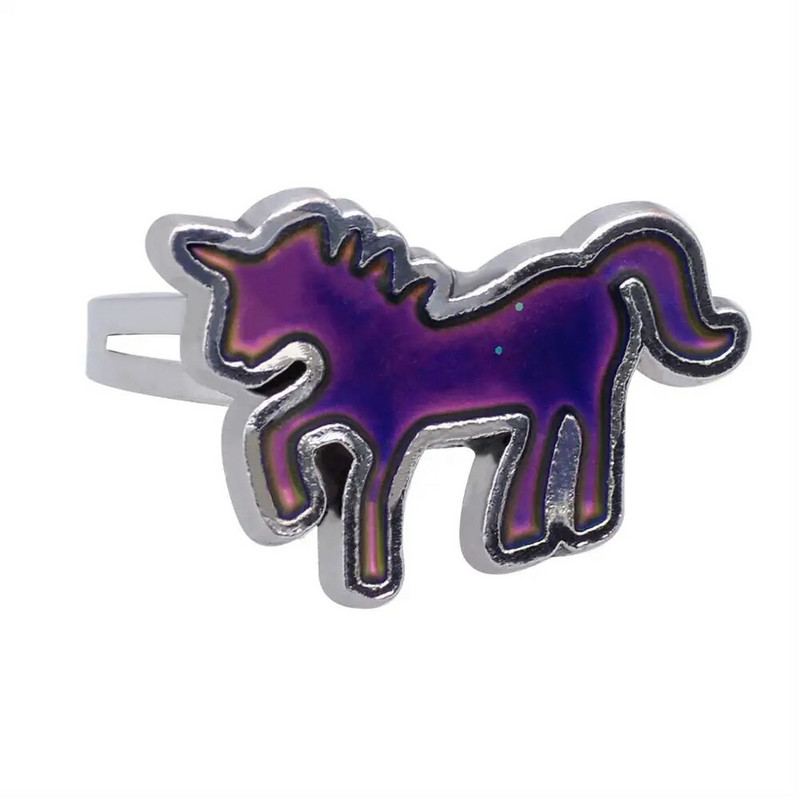 JUCHAO garastāvokļa gredzeni sievietēm maģiski temperatūras maiņas krāsas karikatūra vienradzis gredzens modes rotaslietas sievietēm vairumtirdzniecība