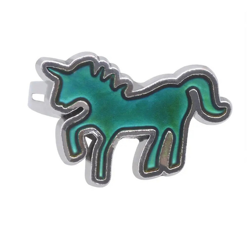 JUCHAO garastāvokļa gredzeni sievietēm maģiski temperatūras maiņas krāsas karikatūra vienradzis gredzens modes rotaslietas sievietēm vairumtirdzniecība