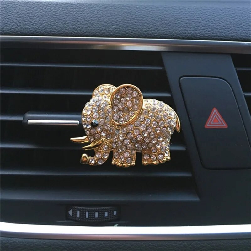 Diamond Crystal Elephant Car Gaisa Kondicionieris Gaisa Izplūdes Smaržu Klips Auto Salona Apdare