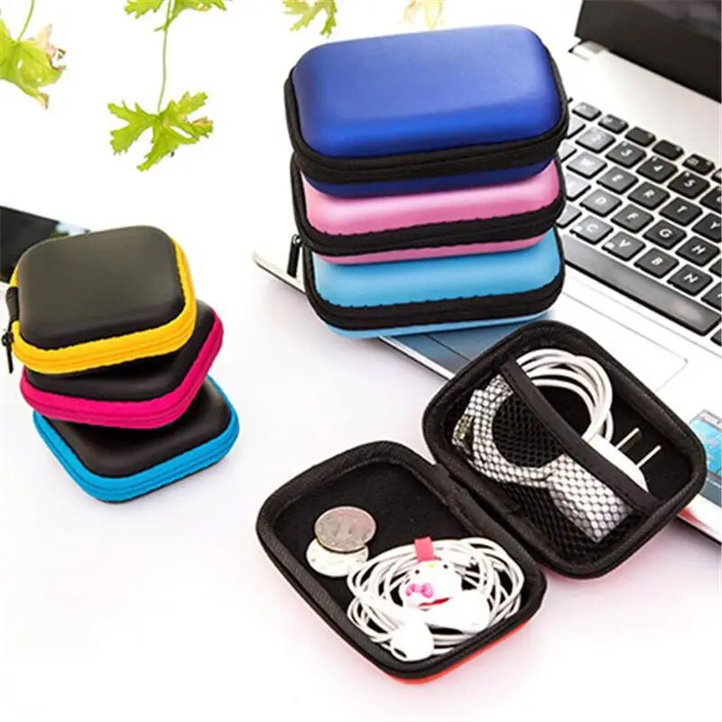 Mini geantă portabilă pentru căști Poșetă EVA pentru căști Husă pentru cablu USB Cutie de depozitare Portofel Geantă de transport Accesorii pentru căști