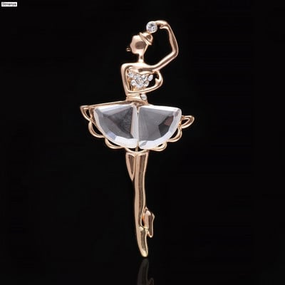 Korean version of the high-end jewelry wholesale fashion crystal glass ballet girl brooch children crocodile jewelry H1116