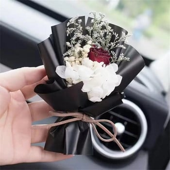 Мини креативност Букет от сухи цветя Парфюм за кола Букет с щипка за вентилационен отвор Вечно цвете Аксесоари за кола Интериорен орнамент