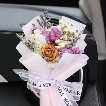 Μίνι Creativity Αποξηραμένα Λουλούδια Μπουκέτο Αυτοκινήτου Άρωμα Αεραγωγού Κλιπ Μπουκέτο Αιώνιο Λουλούδι Αξεσουάρ Αυτοκινήτου Εσωτερικό Στολίδι