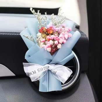 Мини креативност Букет от сухи цветя Парфюм за кола Букет с щипка за вентилационен отвор Вечно цвете Аксесоари за кола Интериорен орнамент