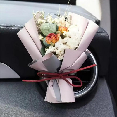 Mini Loominguline Kuivatatud Lillede Lillekimp Auto Parfüüm Õhuklambriga Kimp Igavese Lillega Autotarvikud Interjööri ornament