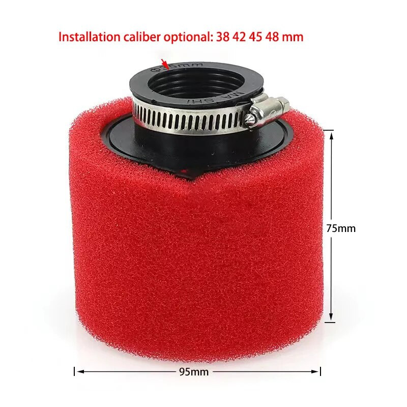 Sarkans putu gaisa filtrs 35mm 38mm 42mm 45mm 48mm sūkļa tīrītājs mopēda motorollera netīrumu bedres motocikls