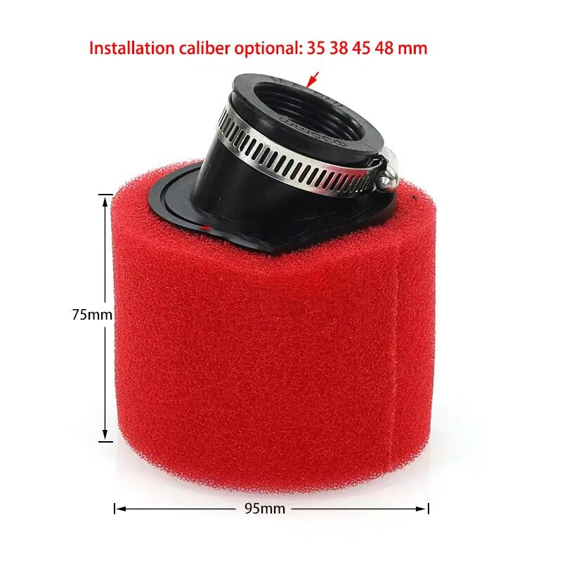 Sarkans putu gaisa filtrs 35mm 38mm 42mm 45mm 48mm sūkļa tīrītājs mopēda motorollera netīrumu bedres motocikls