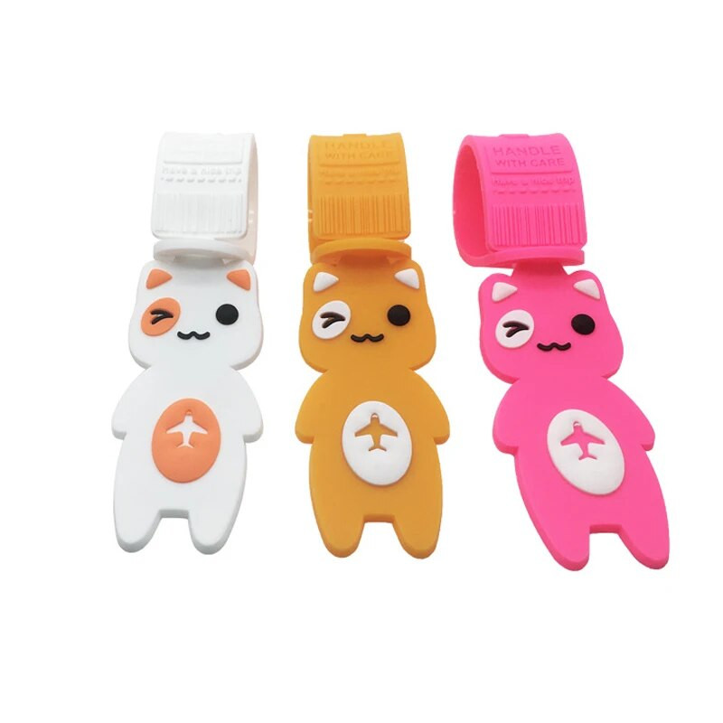 Ετικέτες αποσκευών γελοιογραφίας γάτας Όνομα αποσκευών Ετικέτα βαλίτσας Αναγνωριστικό διεύθυνσης Ετικέτα Χαριτωμένη ετικέτα αποσκευών Φορητά αξεσουάρ ταξιδιού