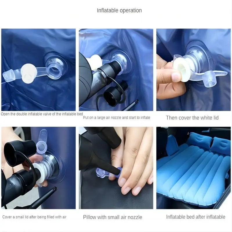 Εξαιρετικά μαλακό Flocking Environmental Fabric Car Φουσκωτό κρεβάτι Μαξιλάρι αέρα Κρεβάτι Κρεβάτι αυτοκινήτου Κρεβάτι ταξιδιού Φορητό και άνετο