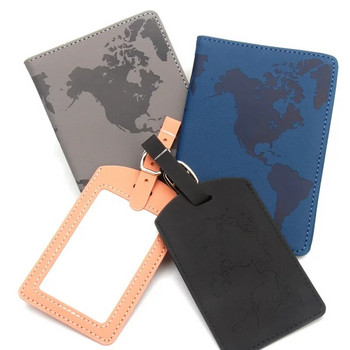 Карта на света RFID притежател на паспорт Комплект етикети за багаж Етикет на корицата на паспорта Многофункционален притежател на карта за пътуване Аксесоари за пътуване