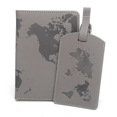 Pasaules karte RFID pases turētāja bagāžas etiķešu komplekts Pases vāka uzlīme Daudzfunkciju ceļojumu karšu turētāja ceļojumu piederumi