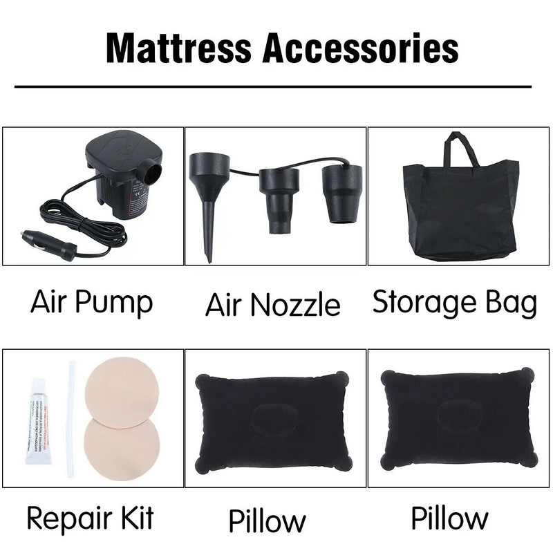 Pripučiama automobilio lova, pripučiamas čiužinys kelionei galinei sėdynei su pompa, poilsio miego kempingas