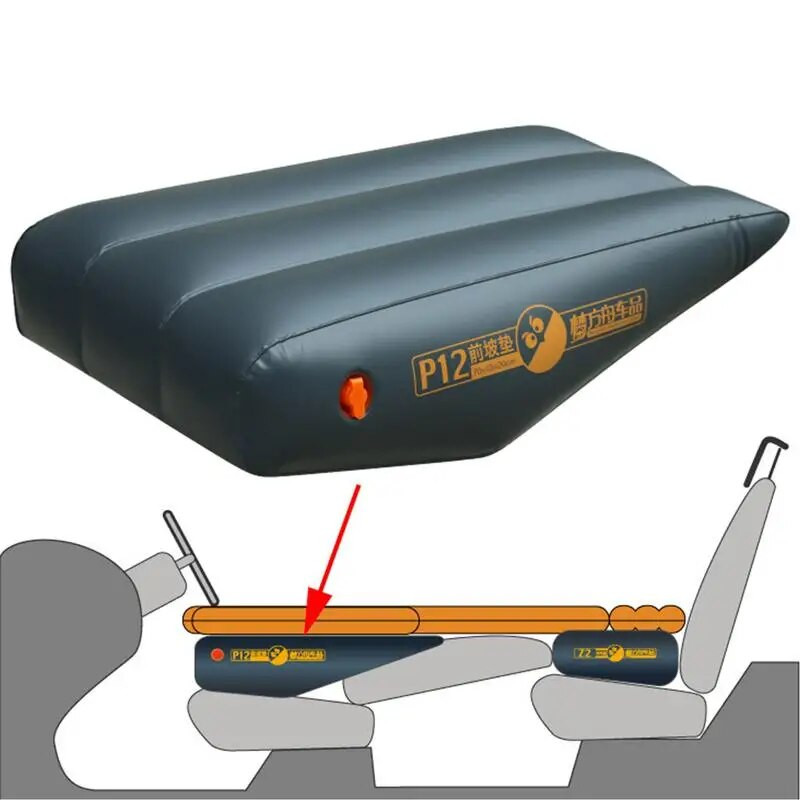 Automašīnas priekšējā sēdekļa piepūšamais matracis priekšējā slīpuma spilventiņš Automātiska aizmugurējā sēdekļa sprauga Piepūsts ķebļa pēdas spilvens, kas paredzēts automašīnas pašbraukšanai