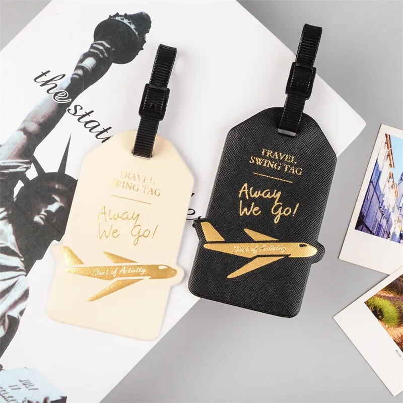 Ταξιδιωτικά αξεσουάρ Creative Aircraft PU Δερμάτινη Ετικέτα Αποσκευών Γυναικείες Ανδρικές Φορητές Ετικέτες Βαλίτσα ID Διεύθυνση Κάτοχος Αποσκευών Επιβίβαση