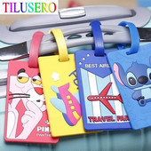 Modes karte Čemodāna bagāžas birkas multfilmas ID adreses turētājs bagāžas etiķete silīcija dioksīds Ge Identifier Ceļojumu piederumi