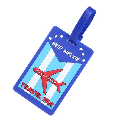 Modes karte Čemodāna bagāžas birkas multfilmas ID adreses turētājs bagāžas etiķete silīcija dioksīds Ge Identifier Ceļojumu piederumi