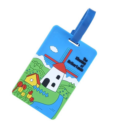 Modes karte Čemodāna bagāžas birkas multfilmas ID adreses turētājs bagāžas etiķete silīcija dioksīds Ge Identifier Ceļojumu piederumi