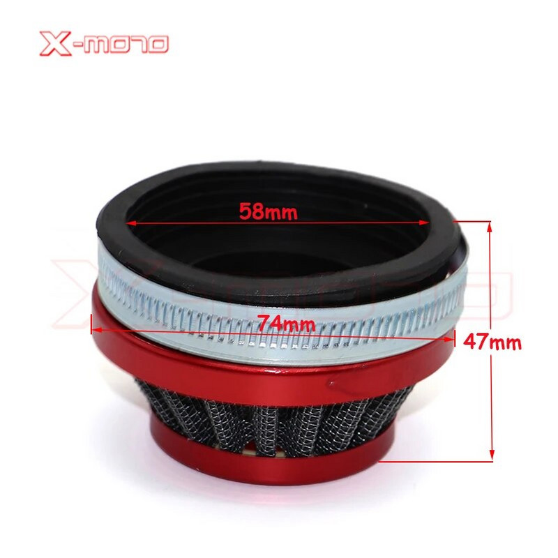 Vairāku krāsu gaisa attīrītāja filtrs 58 mm 47cc 49cc 2 taktu dzinējam karburatoram Carb Mini Moto Kids Quad ATV Dirt Pocket Bike