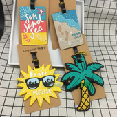 Silikagela bagāžas etiķete Radoši ceļojumu aksesuāri Karikatūra Pludmales Koferis ID Adrese Kartes turētājs Bagāžas Iekāpšanas Pārnēsājama Uzlīme