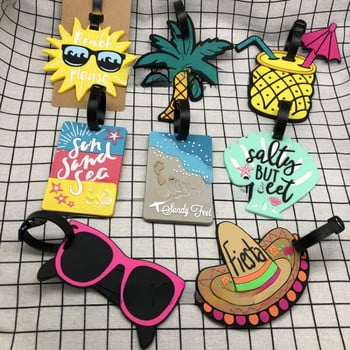 Ετικέτα αποσκευών Silica Gel Δημιουργικά αξεσουάρ ταξιδιού Cartoon Beach βαλίτσα ID Διευθύνσεις Κάτοχος κάρτας Αποσκευές επιβίβασης Φορητή ετικέτα