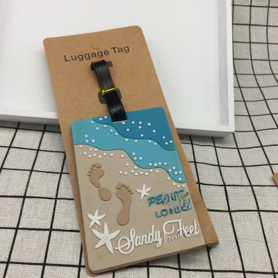 Silikagela bagāžas etiķete Radoši ceļojumu aksesuāri Karikatūra Pludmales Koferis ID Adrese Kartes turētājs Bagāžas Iekāpšanas Pārnēsājama Uzlīme