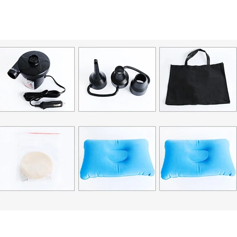 Πλήρες σετ κρεβατιού αέρα αυτοκινήτου με αντλία αέρα και μαξιλάρι εξωτερικού χώρου Κάμπινγκ Μαξιλάρι Φουσκωτό Πίσω Κάθισμα Στρώμα ταξιδιού