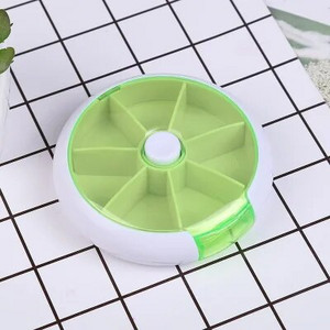 1 gab. Pārnēsājams iknedēļas rotējošs mini tablešu kastītes korpuss, sadalītājs, tablešu uzglabāšanas organizators, zāļu 7 dienu tablešu konteiners ceļojumiem