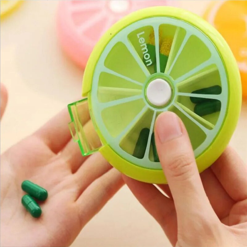 1 gab. Pārnēsājams iknedēļas rotējošs mini tablešu kastītes korpuss, sadalītājs, tablešu uzglabāšanas organizators, zāļu 7 dienu tablešu konteiners ceļojumiem