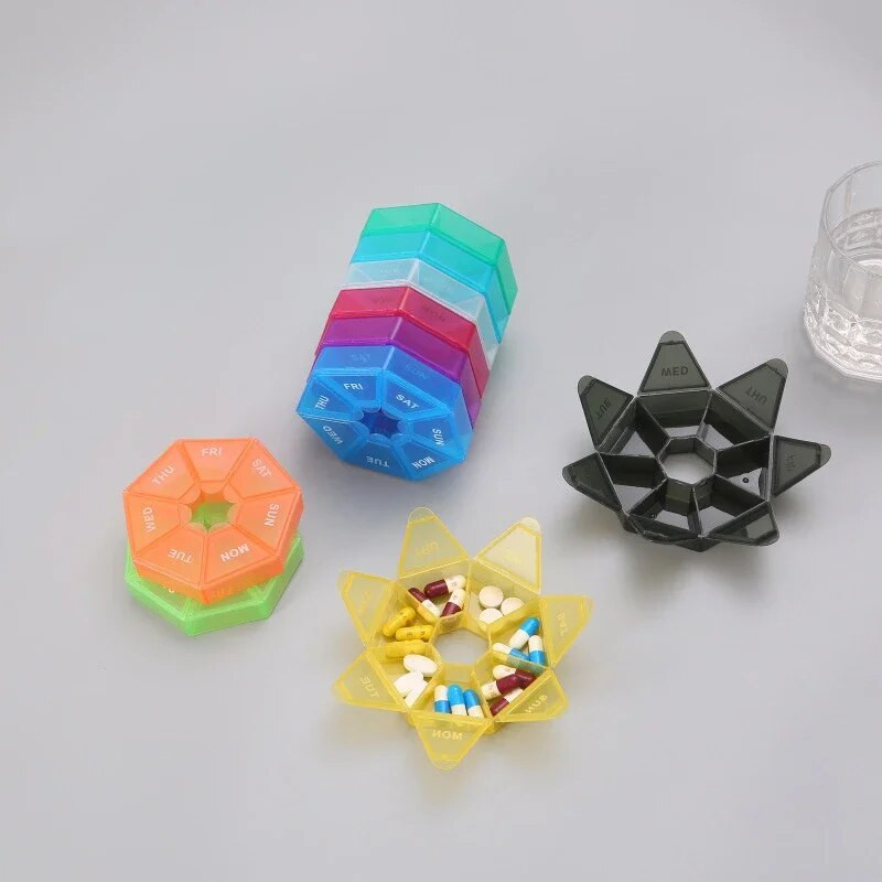 1 τεμ. 7 Days Pill Medicine Box Εβδομαδιαία θήκη για ταμπλέτες Φορητό Mini Travel Mini Small Pill Box Θήκες για χάπια Δοχείο οργάνωσης αποθήκευσης