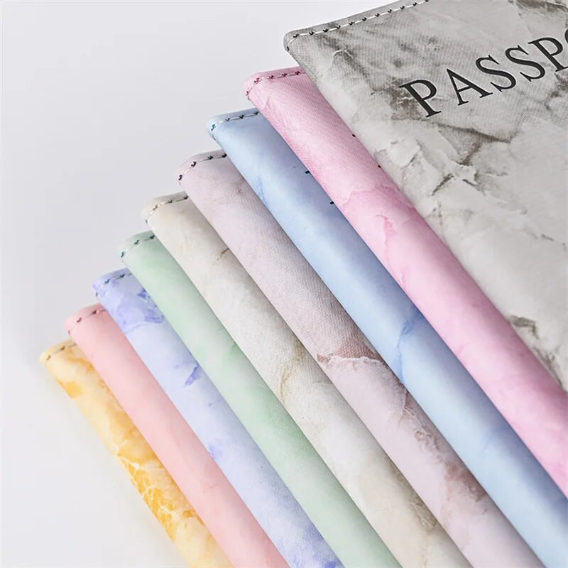 Mode Sieviešu Vīriešu Pases Vāks Pu Āda Marmora Stils Ceļojuma ID Kredītkarte Pases Turētājs Paciņa Maks Maks Somas Maciņš