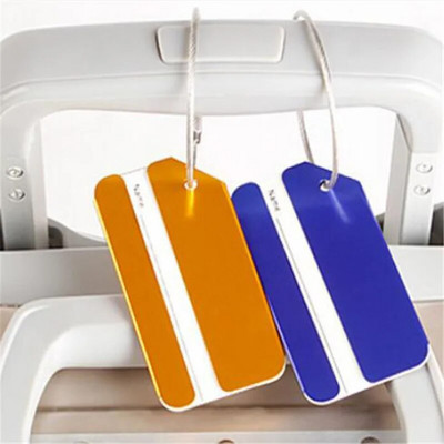 1pc Square Aluminum Alloy Metal Luggage Tag Travel Label Suitcase ID Name Address Identify Tags Accessories New Fashion