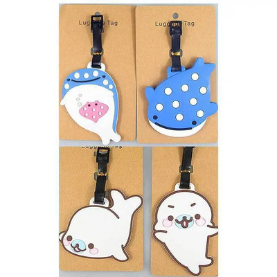 Cute Anime Blue Whale Octopus Delfin Etichete pentru bagaje Geanta Accesorii de calatorie