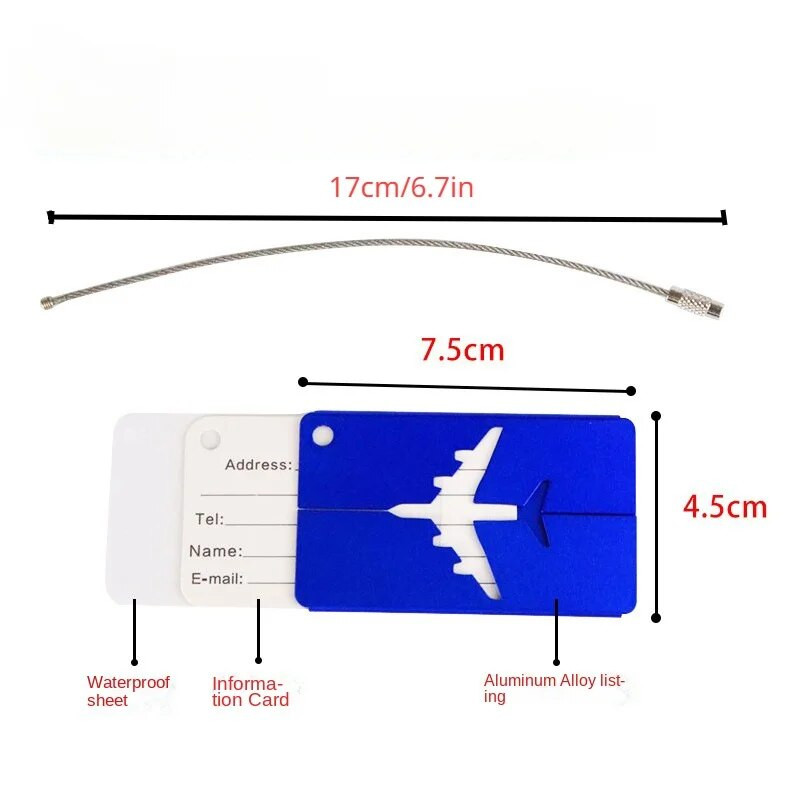 Metāla bagāžas etiķetes Iekāpšanas lidmašīnas bagāžas karte Bagāžas čemodāna ID Adrese Vārda turētājs Mugursomas iekāpšanas birkas etiķetes turētājs