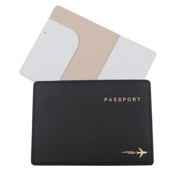Нова черно-бяла PU кожена корица за паспорт за пътуване на самолет Калъф за паспорт Калъф за паспорт Притежател на паспорт Протектор Портфейл Аксесоари за пътуване