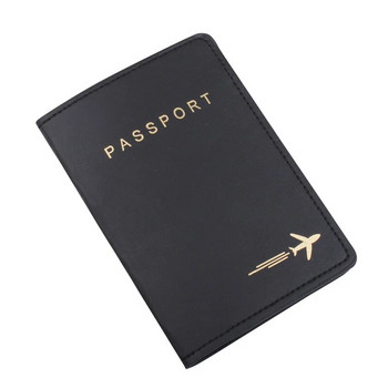 Νέο ασπρόμαυρο PU δερμάτινο κάλυμμα ταξιδιωτικού διαβατηρίου αεροπλάνου Θήκη διαβατηρίου Προστατευτικό θήκης διαβατηρίου Πορτοφόλι Αξεσουάρ ταξιδιού