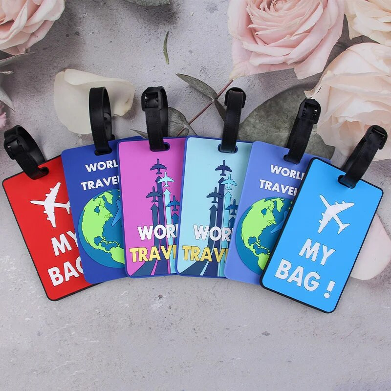 Ceļojumu piederumi Radoša bagāžas etiķete Lidmašīna multfilma PVC silikagela čemodāns ID adreses turētājs bagāžas iekāpšana pārnēsājama etiķete