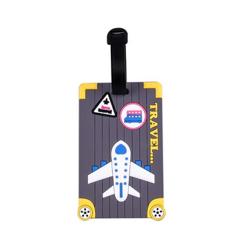 Меки PVC етикети за багаж Модел на самолет Сладък етикет за багаж Творчески етикет за куфар Анимационни бордни карти Аксесоари за пътуване със самолет