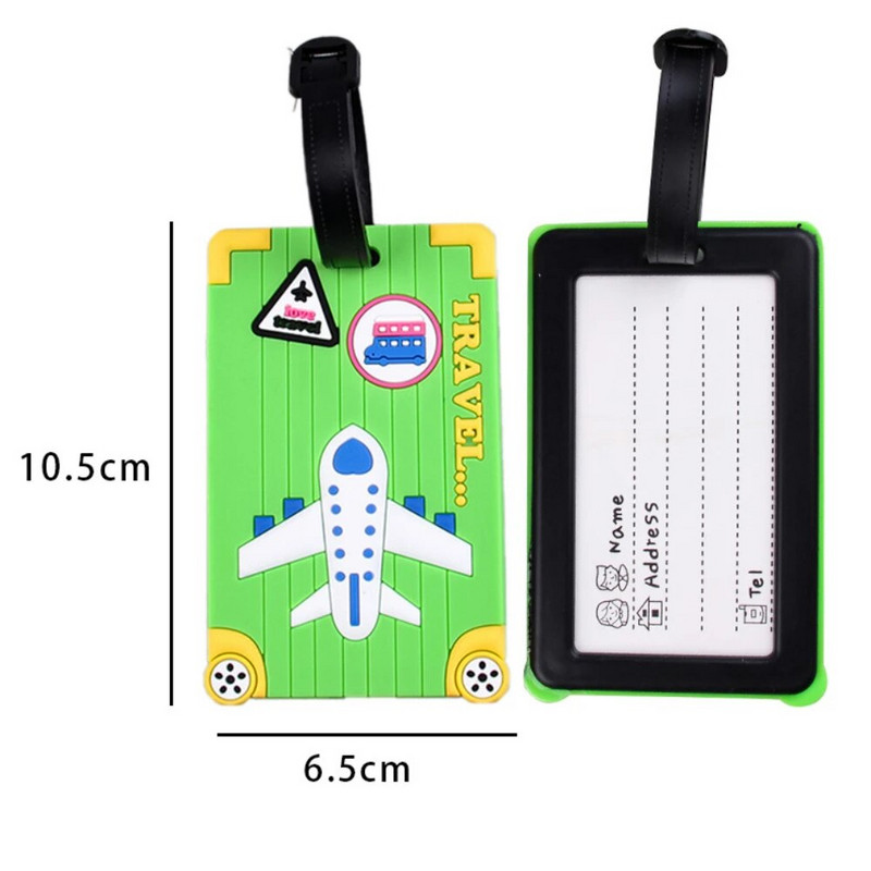 Mīkstas PVC bagāžas birkas Lidmašīnas raksts Jauki bagāžas birkas Radoša čemodāna etiķete Karikatūras iekāpšanas kartes Lidmašīnas ceļojumu piederumi