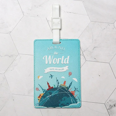 Creative World Map Kvaliteetsed reisitarvikud Pagasi silt PU Kohvri ID Aadressid Hoidja Pagasi pardaleminek Kaasaskantav silt