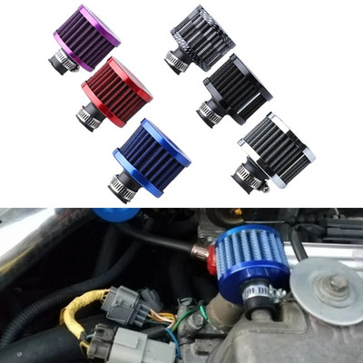 Universalios sąsajos automobilių oro filtrai 12 mm, skirti motociklų šalto oro įsiurbimo didelio srauto karterio ventiliacijos dangčio mini alsavimo filtrams