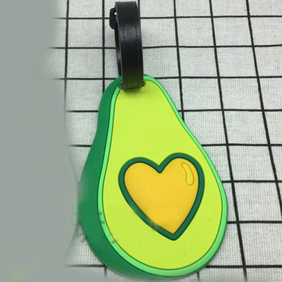 Ταξιδιωτικά αξεσουάρ Χαριτωμένο Avocado Fruits Ετικέτα αποσκευών Silica Gel Βαλίτσα ID Διευθύνσεις Κάτοχος αποσκευών Ετικέτα επιβίβασης Φορητή ετικέτα